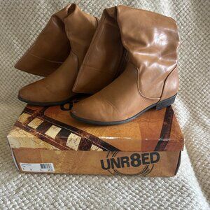 UNR8ED Saffron Tan Slouchy Mid-Calf Boots Size 8M Women’s